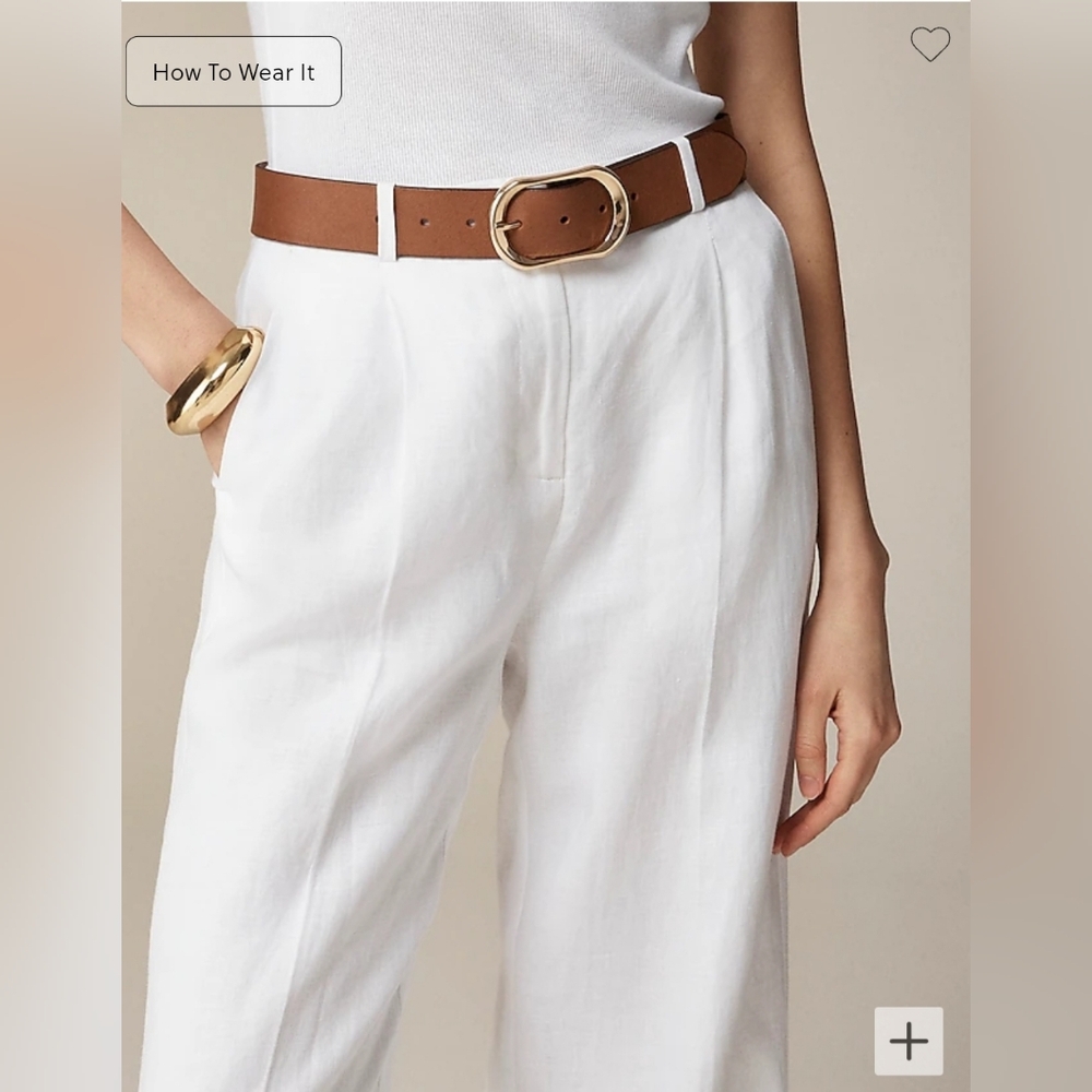 NWT J. Crew wide-leg essential pant in linen, size 2P - Picture 2 of 5